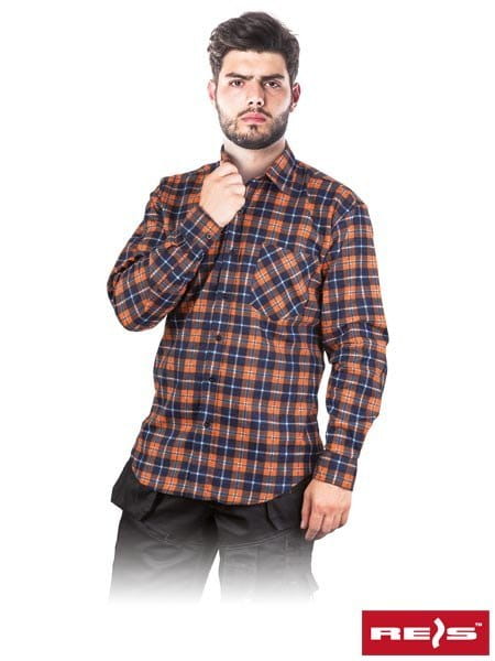 KOSZULA MĘSKA FLANELOWA w kratę robocza mocna KF-GP