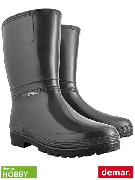 Kalosze damskie MOCNE LEKKIE PCV RAINNY w kolorze czarnym DEMAR