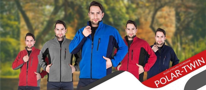 Polar męski ochronny rozpinany ciepły bluza polarowa POLAR-TWIN SB