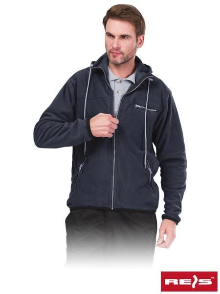 Polar męski ciepła bluza polarowa rozpinana z kapturem POLAR-HOOD G