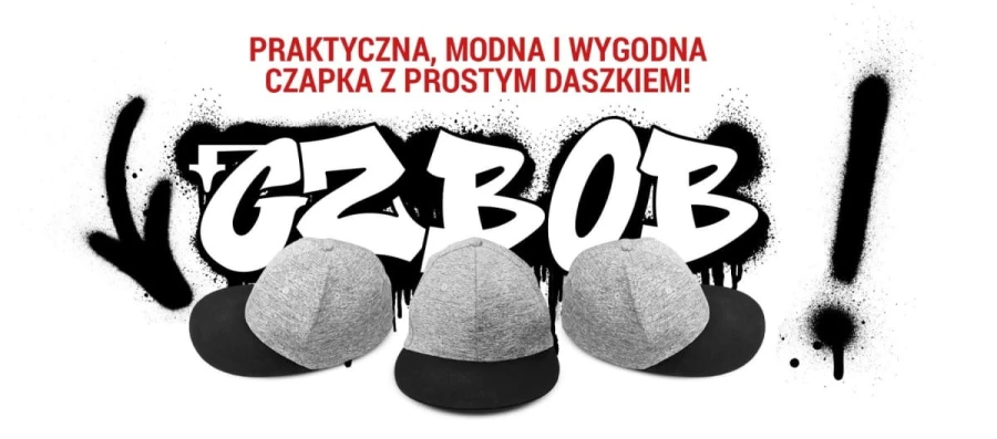 Czapka z prostym daszkiem usztywniona na rzep szaro-czarna CZBOB