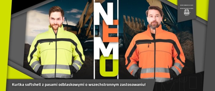Kurtka męska ochronna SOFTSHELL odblask ostrzegawcza NEMO PB
