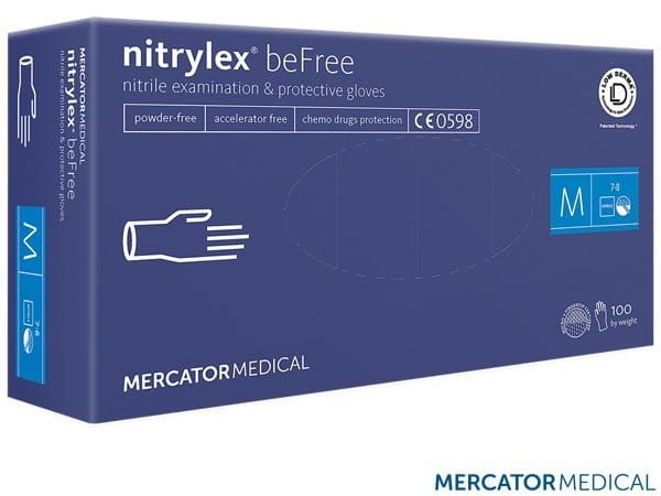 RĘKAWICE rękawiczki NITRYLOWE BEZPUDROWE RMM-NITBEFREE N