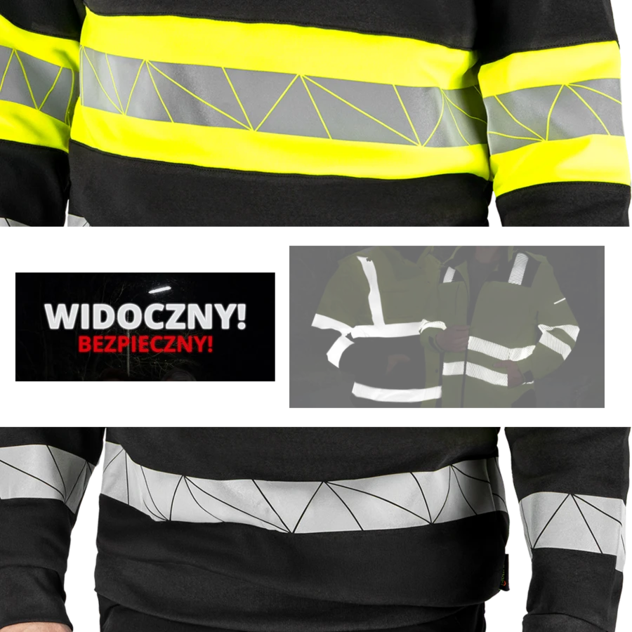 Bluza męska elementy ODBLASKOWE sportowa BAWEŁA 80% ochronna Rautex-s