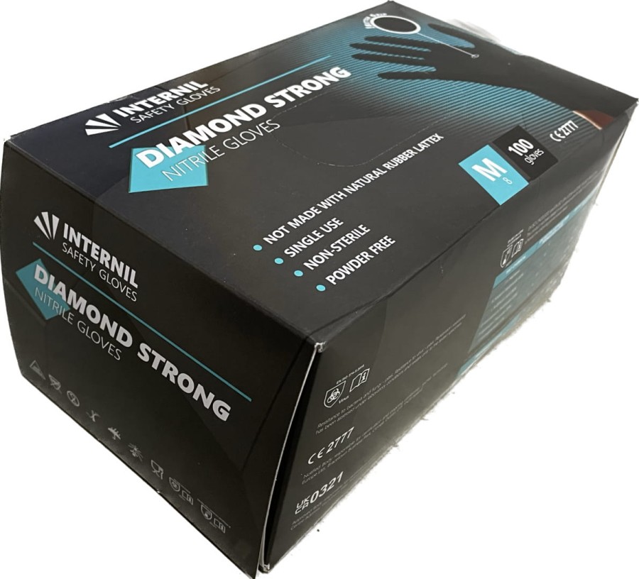 Rękawice RĘKAWICZKI nitrylowe DIAMOND STRONG dla MECHANIKÓW grube 100szt