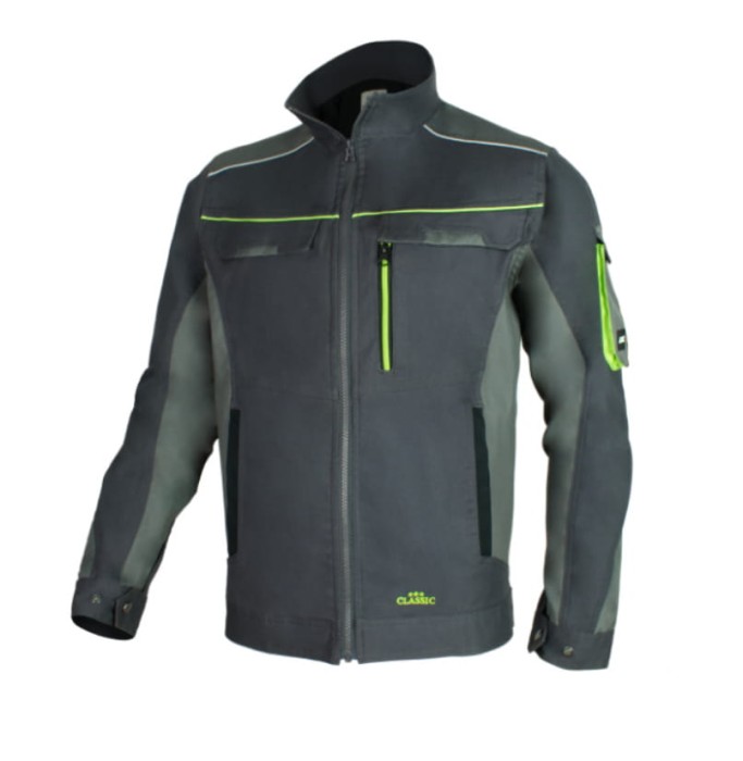 Elastyczna mocna kurtka robocza CLASSIC STRETCH SLIM bawełna odblask