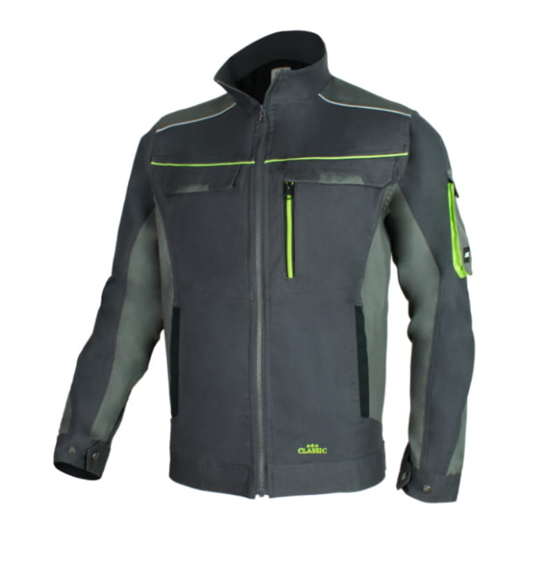 Elastyczna mocna kurtka robocza CLASSIC STRETCH SLIM bawełna odblask