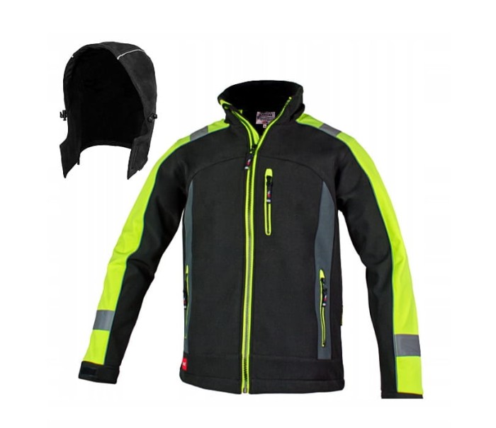 Kurtka ostrzegawcza robocza SOFTSHELL CLASSWORK odpinany kaptur odblask
