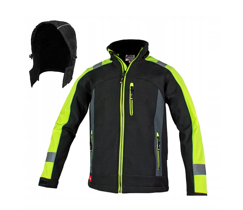 Kurtka ostrzegawcza robocza SOFTSHELL CLASSWORK odpinany kaptur odblask
