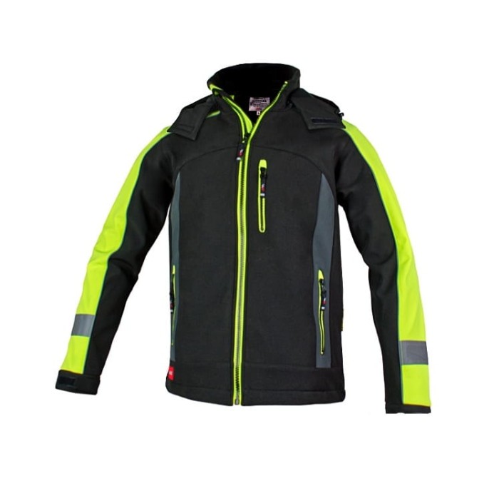 Kurtka ostrzegawcza robocza SOFTSHELL CLASSWORK odpinany kaptur odblask