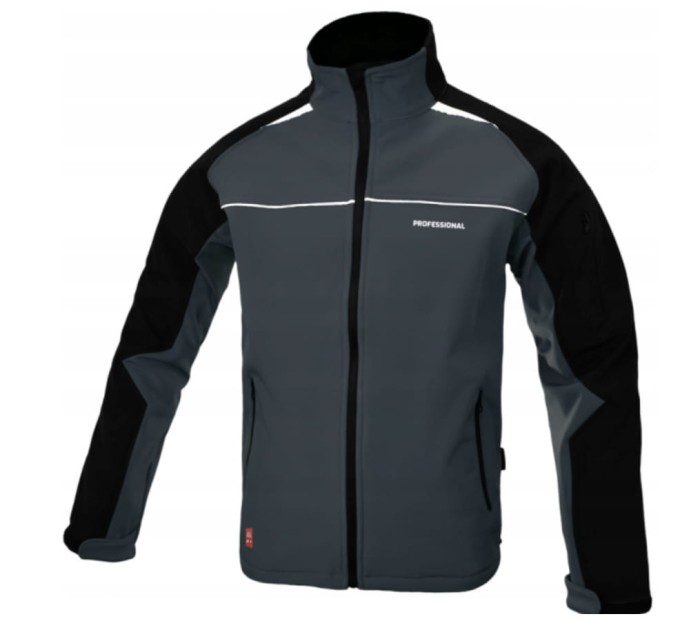 Kurtka robocza SOFTSHELL PROFESSIONAL GREY wodoodporna z odblaskami
