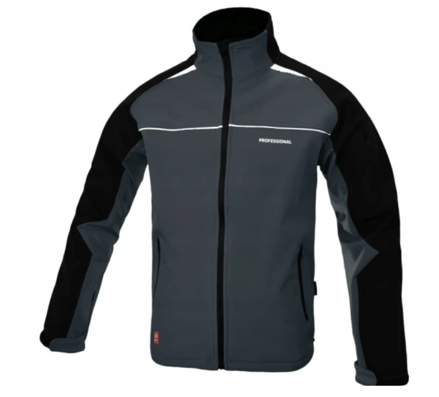 Kurtka robocza SOFTSHELL PROFESSIONAL GREY wodoodporna z odblaskami