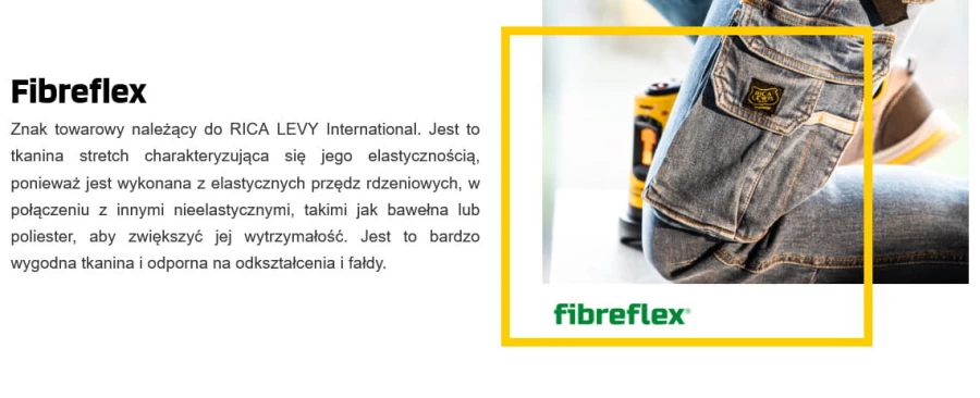 Mocne elastyczne spodnie robocze dżinsy Rica Lewis JOBPRO CORDURA