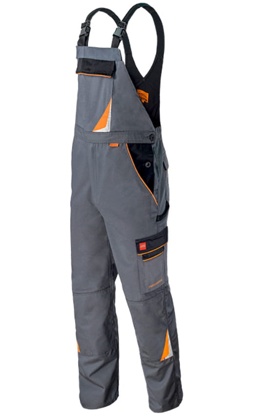 Spodnie robocze ogrodniczki monterskie wzmacniane PROFESSIONAL GREY