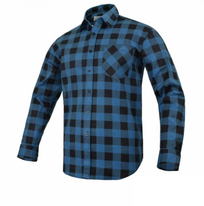 Koszula robocza flanelowa w kratę niebieska STRONG BLUE 100% bawełna