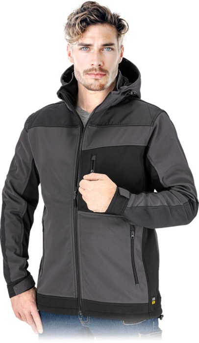 Kurtka męska SOFTSHELL z kapturem elastyczna ze stretchu FORECO-SH SB