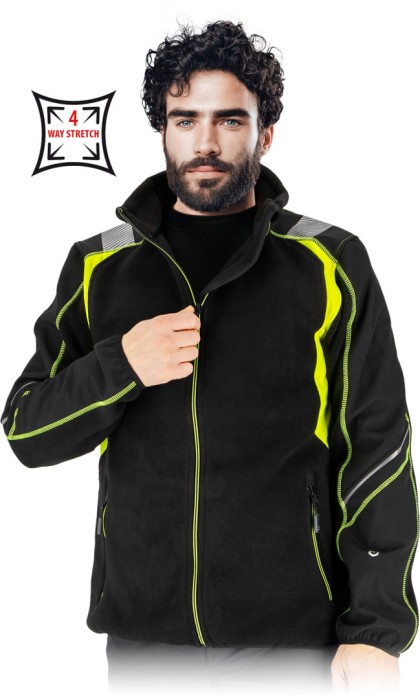 Bluza Męska Polarowa ODBLASKOWA rękawy Softshell ODDYCHAJĄCA TAYGER BY