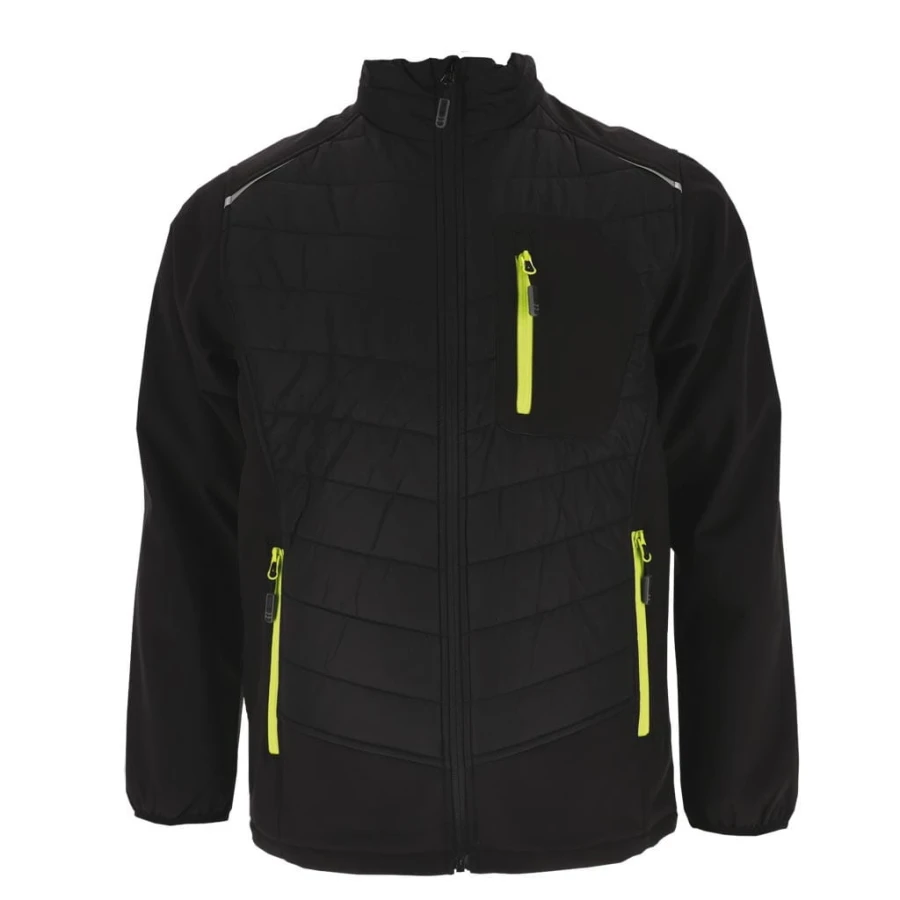 Kurtka męska SOFTSHELL ocieplana ODDYCHAJĄCA pikowana ODBLASKI Grande-J