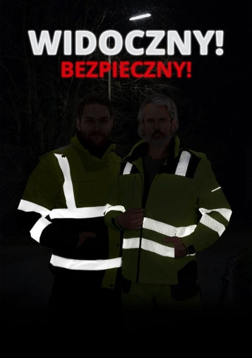 Kamizelka OSTRZEGAWCZA z dwoma poziomymi pasami odblaskowymi POMARAŃCZOWA