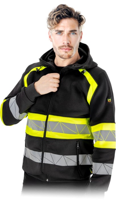 Bluza męska z KAPTUREM ODBLASKOWA sportowa BAWEŁA 80% ochronna Rautex-DS