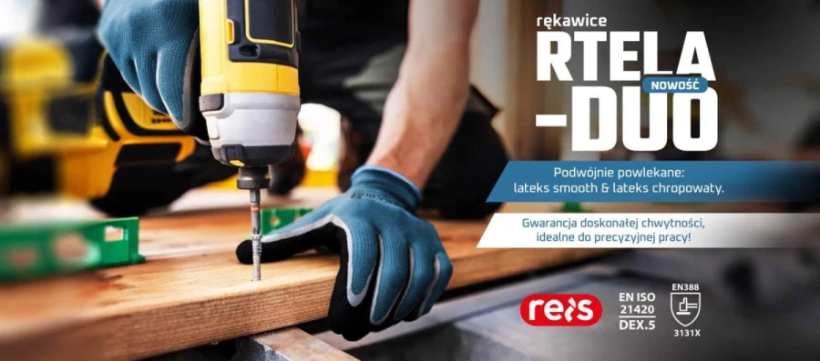 Podwójnie powlekane PRECYZYJNE rękawice robocze LATEKSOWE RTELA-DUO