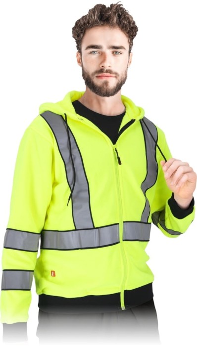 Bluza z polaru, ostrzegawcza z kapturem Reis LUMINO YELLOW