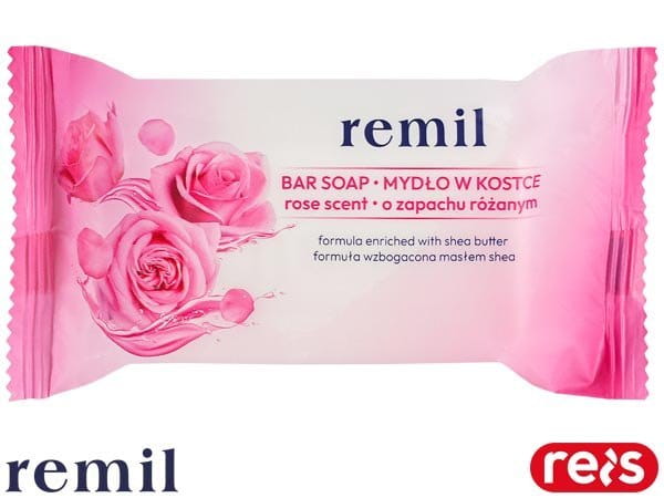 MYDŁO W KOSTCE z masłęm shea uniwersalne REMIL-S_RÓŻA - 90 g