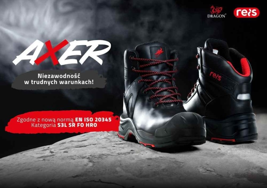 Buty robocze WYSOKIE ze skóry gładkiej KOMPOZYTOWY podnosek AXER BC
