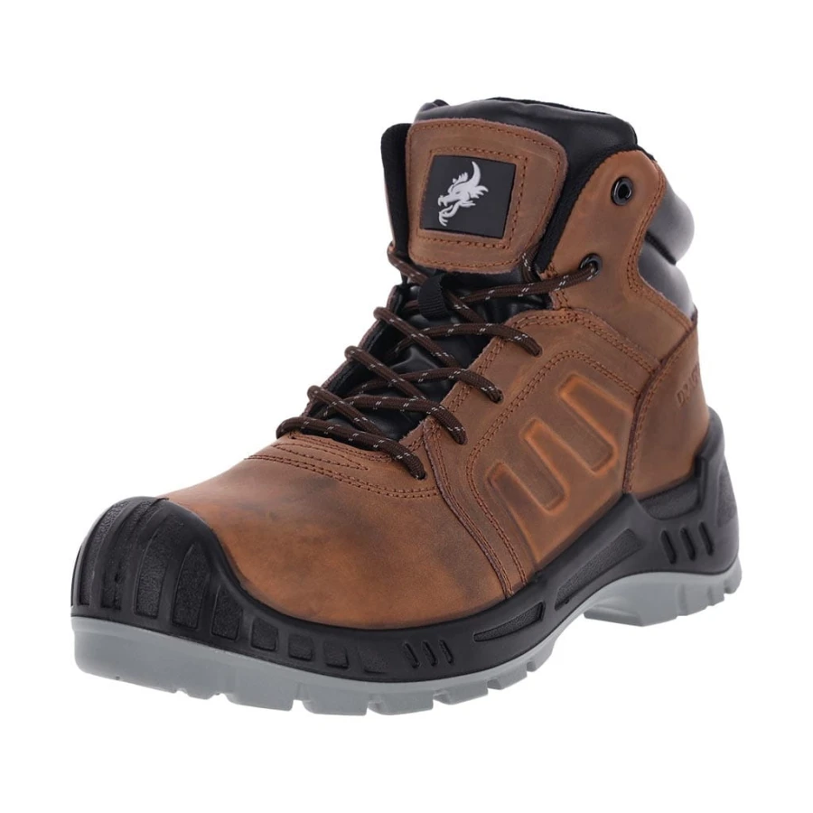 Buty robocze S3 WYSOKIE skóra bydlęca nubuk KOMPOZYTOWY podnosek BRONCO
