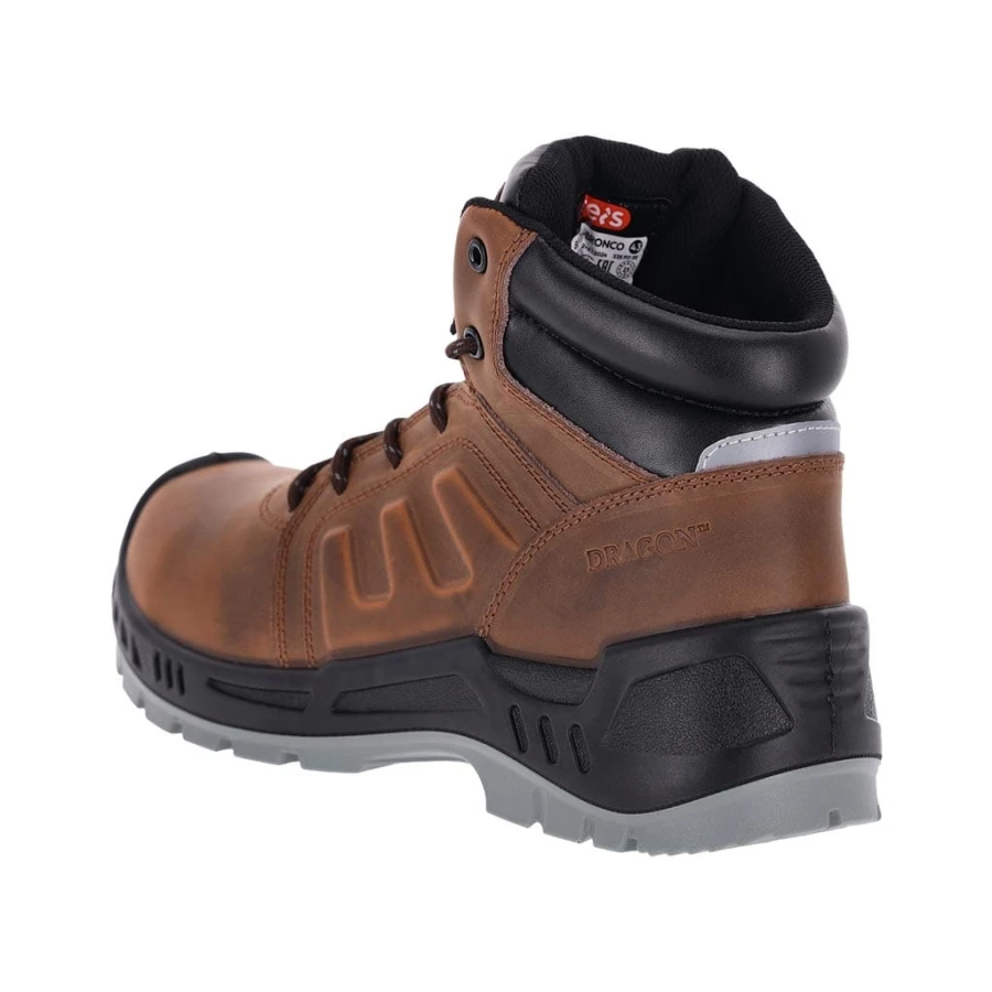Buty robocze S3 WYSOKIE skóra bydlęca nubuk KOMPOZYTOWY podnosek BRONCO