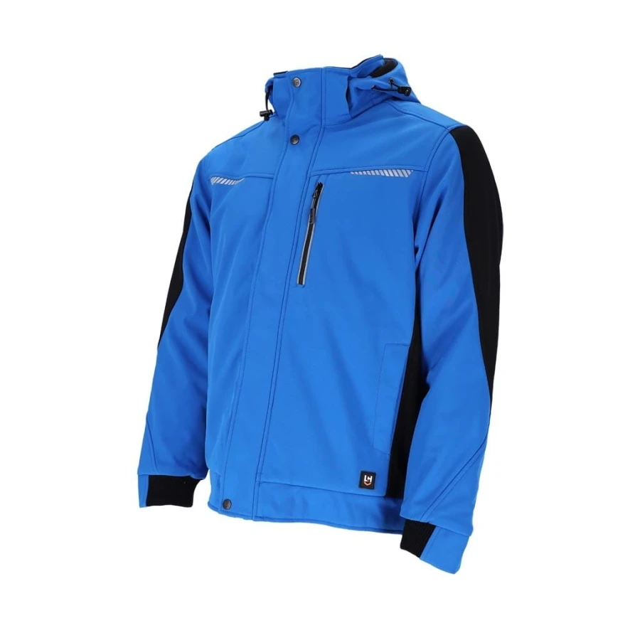 Kurtka ocieplana męska 3 warstwowy SOFTSHELL kaptur odblaski TORNADO NB