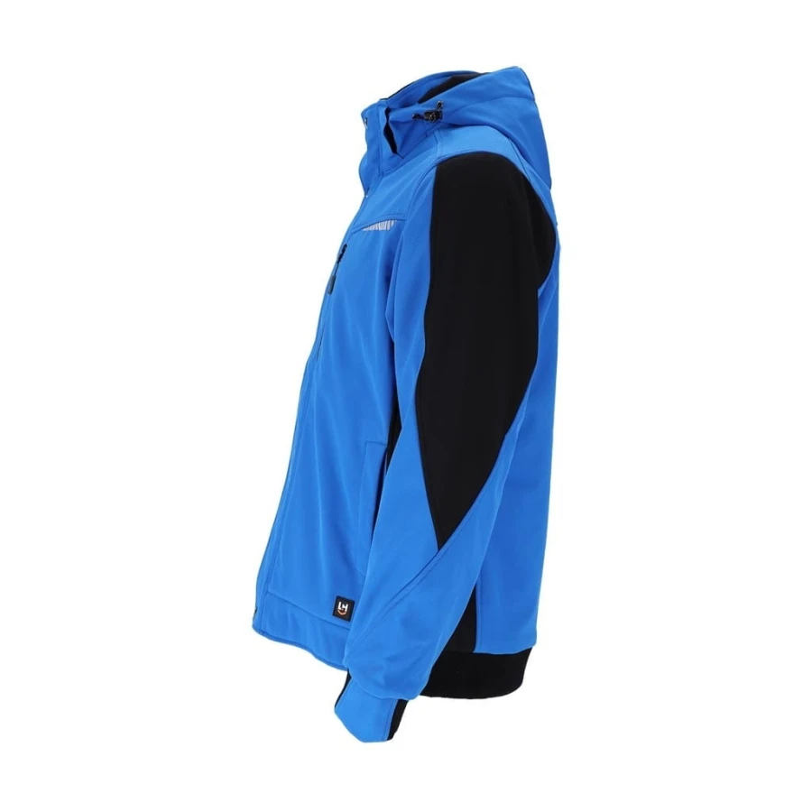 Kurtka ocieplana męska 3 warstwowy SOFTSHELL kaptur odblaski TORNADO NB
