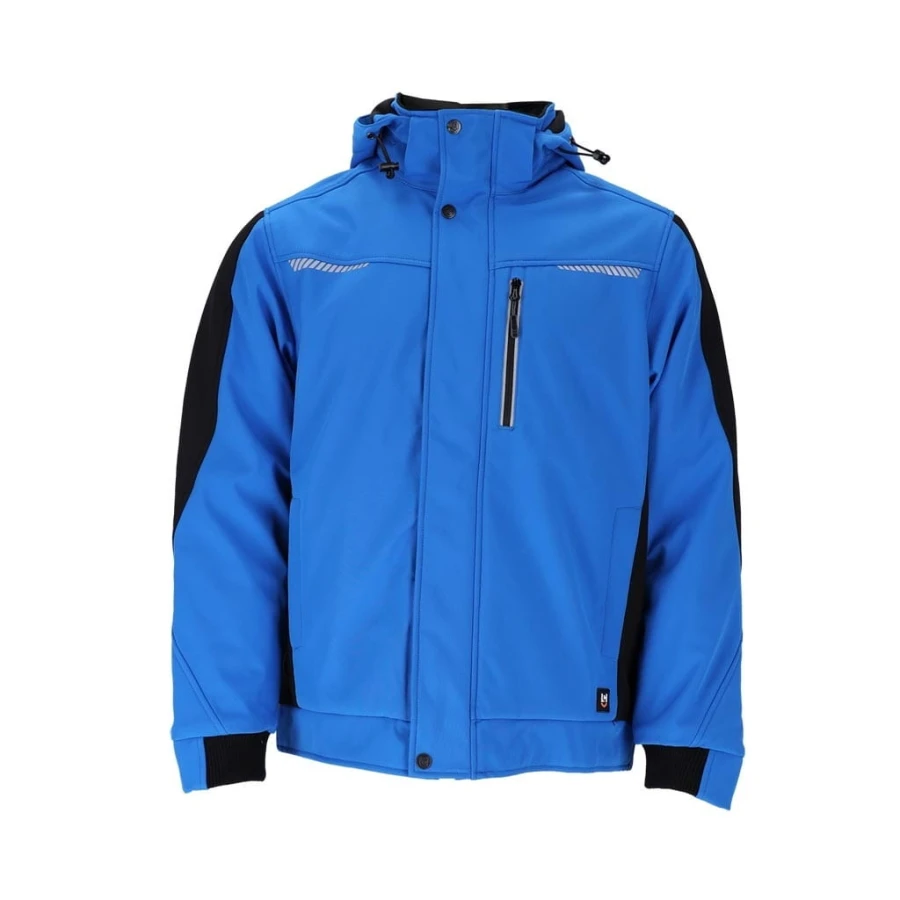 Kurtka ocieplana męska 3 warstwowy SOFTSHELL kaptur odblaski TORNADO NB