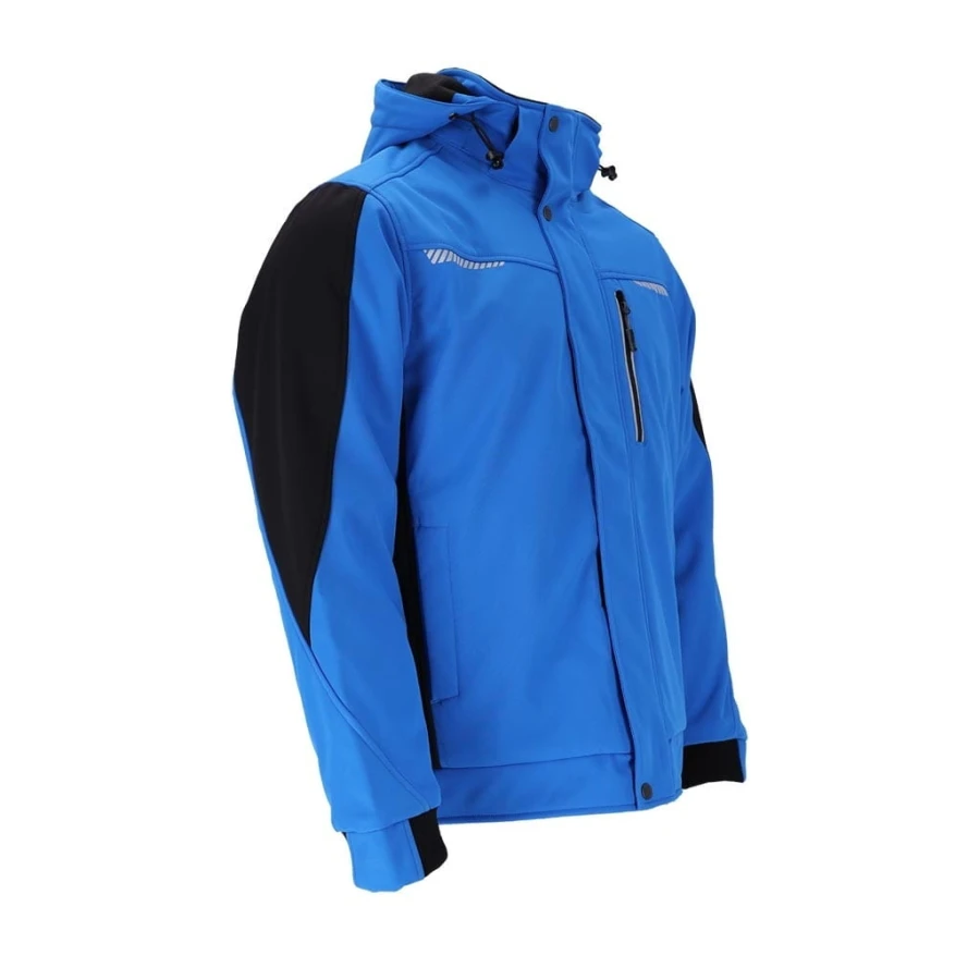 Kurtka ocieplana męska 3 warstwowy SOFTSHELL kaptur odblaski TORNADO NB