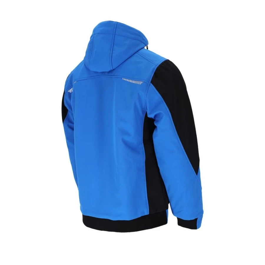 Kurtka ocieplana męska 3 warstwowy SOFTSHELL kaptur odblaski TORNADO NB