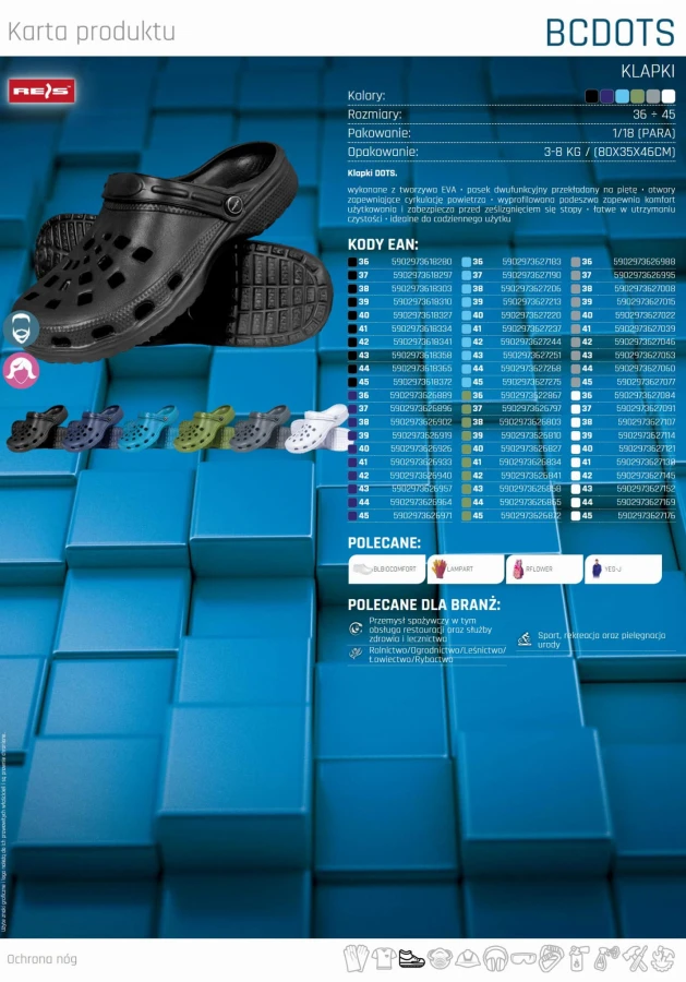 KROKSY KLAPKI ogrodowe chodaki lekkie codzienne buty EVA BCDOTS G