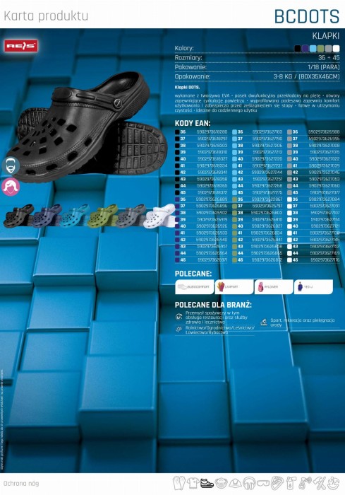 KROKSY KLAPKI ogrodowe chodaki lekkie codzienne buty EVA BCDOTS W