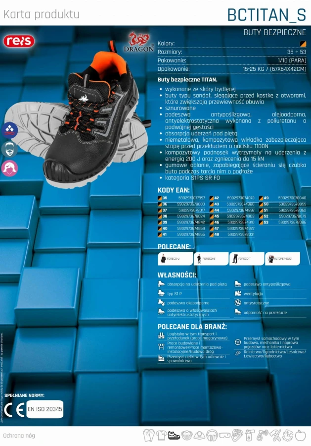 Letnie Przewiewne Buty robocze typu Sandały z Blachą Lekkie S1P FO SR