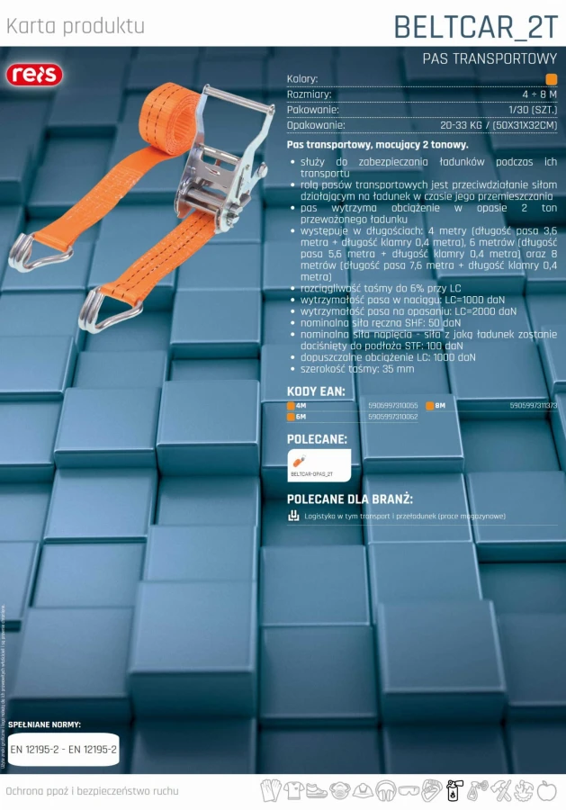PAS TRANSPORTOWY MOCUJĄCY do laweta 2 tony