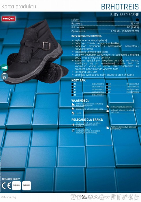 BUTY ROBOCZE MESKIE trzewiki skora bydleca BRHOTREIS