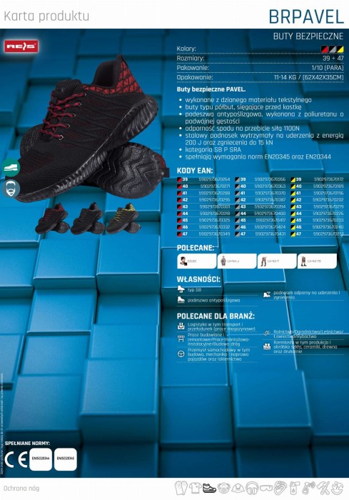BUTY ROBOCZE MESKIE polbuty BHP bezpieczne ochronne BRPAVEL BS