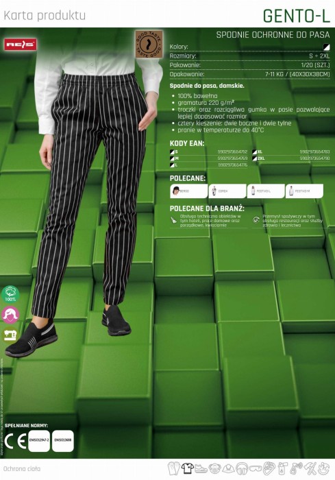 SPODNIE DAMSKIE do pasa 100% BAWELNA eleganckie i wygodne GENTO-L