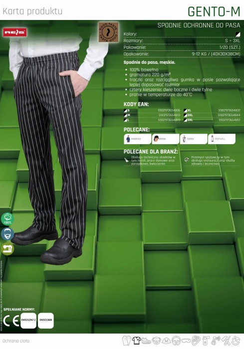 SPODNIE MESKIE do pasa 100% BAWELNA eleganckie i wygodne GENTO-M