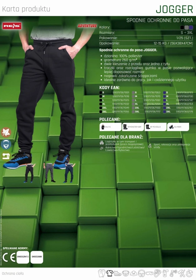 Spodnie dresowe robocze Jogger B