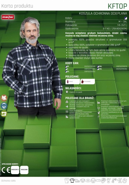 KOSZULA MESKA OCIEPLANA KOŻUSZKIEM zimowa KFTOP GW