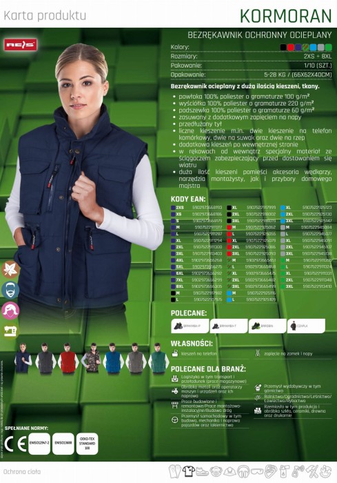 BEZRĘKAWNIK OCHRONNY OCIEPLANY
