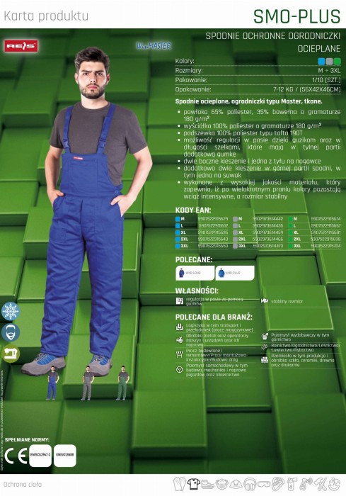 SPODNIE MESKIE OCIEPLANE spodnie robocze ogrodniczki SMO-PLUS