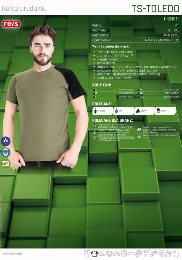 Koszulka t-shirt z siateczki TOLEDO ZB