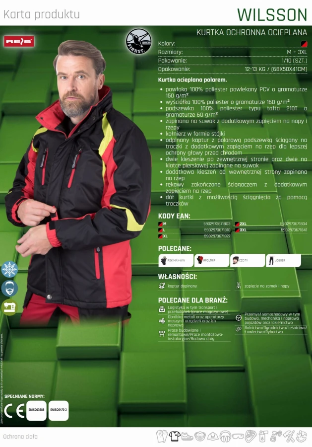 KURTKA OCHRONNA OCIEPLANA REIS
