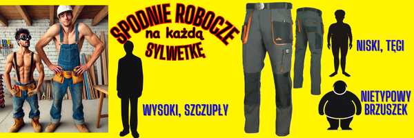 Spodnie męskie robocze do pasa CLASSIC NIETYPOWY ROZMIAR BRZUCHA Mocne 53